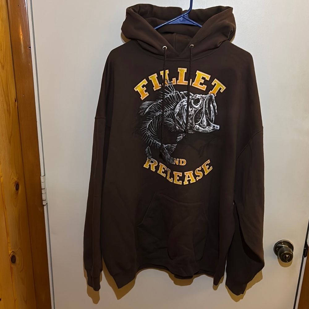 Jerzees Brown Hoodie with Graphic Design